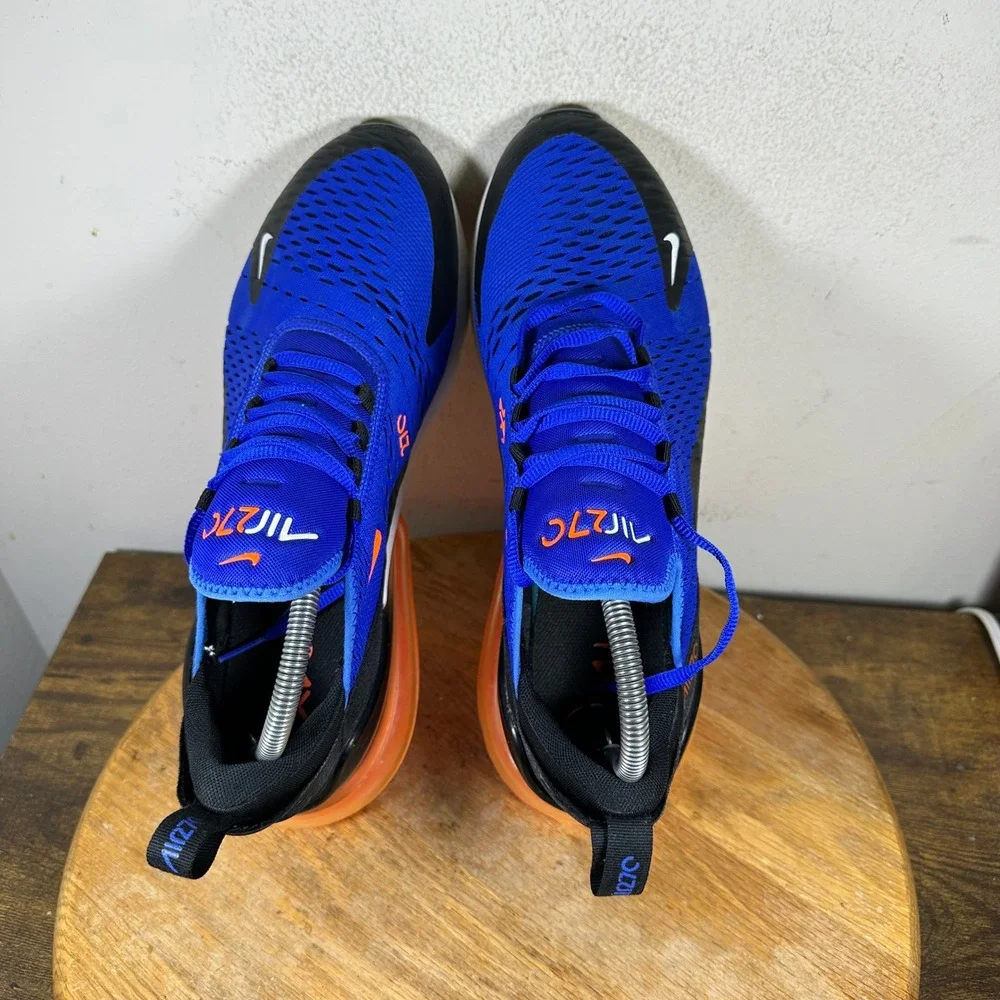 Nike Air Max 270 Racer Blue Total Orange Mens Sneakers AH8050-401 Size 9.5